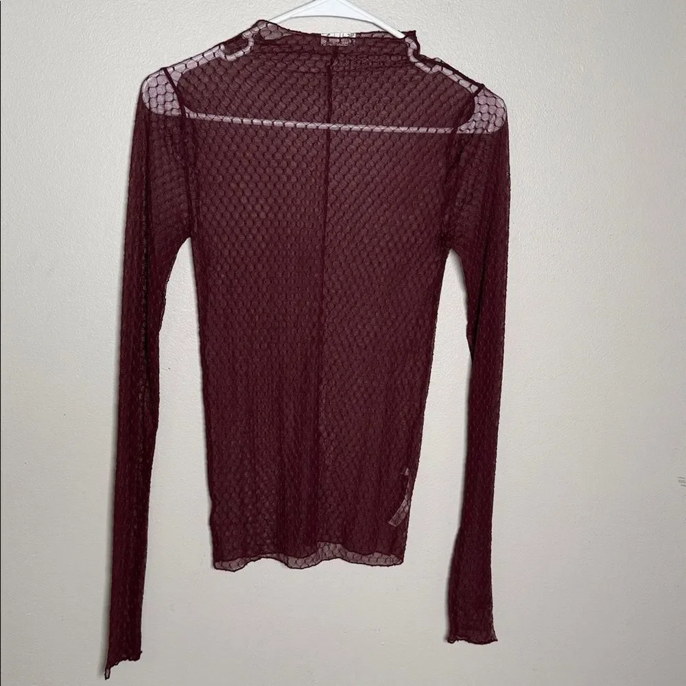 NWOT Free People Intimately Minding My Business Sheer Turtleneck Top